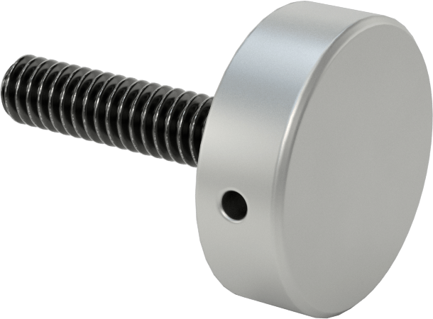 Kurcalamaya Dayanıklı Tam Dişli Ayırıcı Kapak, 1/4“-20 Dişli x 1-5/16” Uzunlukta Ayar Vidası, 1" Dış Çaplı Ayırıcı
