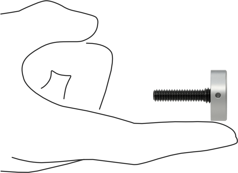 Kurcalamaya Dayanıklı Tam Dişli Ayırıcı Kapak, 1/4“-20 Dişli x 1-5/16” Uzunlukta Ayar Vidası, 1" Dış Çaplı Ayırıcı