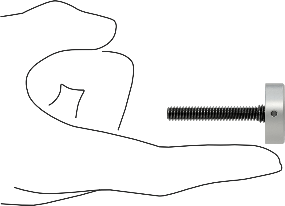 Kurcalamaya Dayanıklı Tam Dişli Ayırıcı Kapak, 1/4“-20 Diş x 1-13/16” Uzunlukta Ayar Vidası, 1" Dış Çaplı Ayırıcı