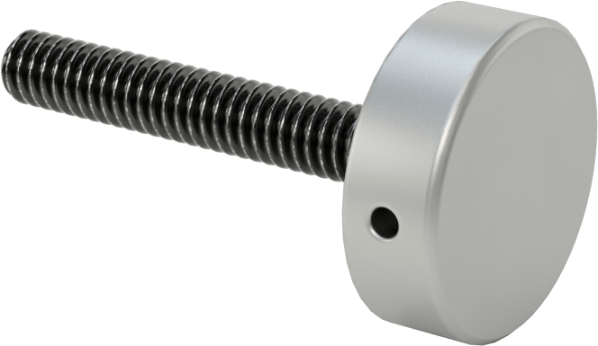 Kurcalamaya Dayanıklı Tam Dişli Ayırıcı Kapak, 1/4“-20 Diş x 1-13/16” Uzunlukta Ayar Vidası, 1" Dış Çaplı Ayırıcı