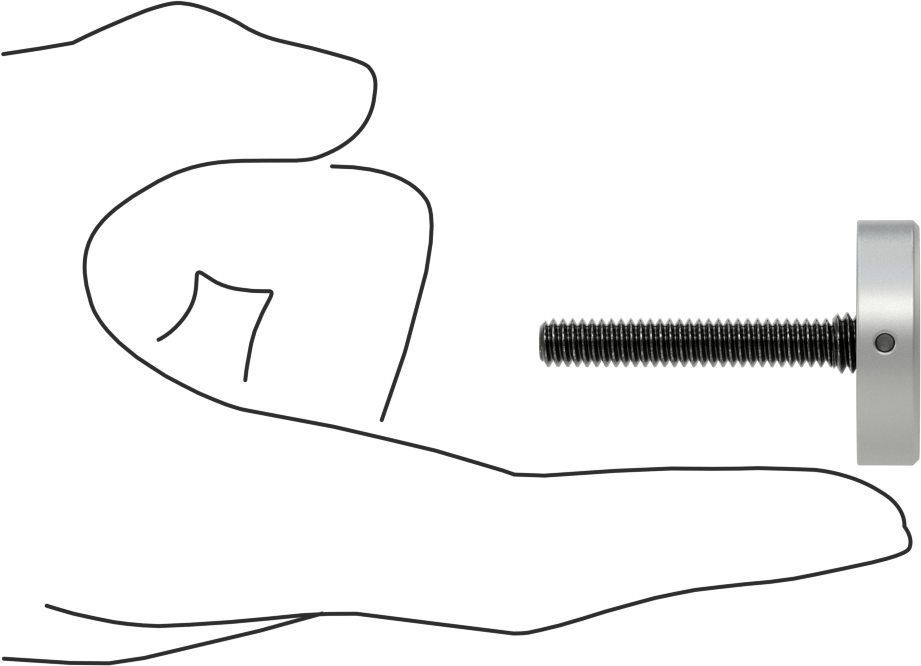 Kurcalamaya Dayanıklı Tam Dişli Ayırıcı Kapak, 1/4“-20 Diş x 1-13/16” Uzunlukta Vida, 1-1/4" Dış Çaplı Ayırıcı