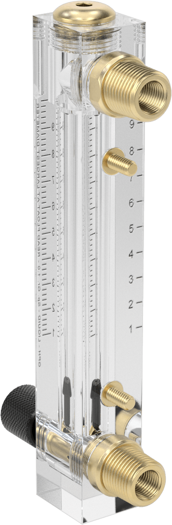 Panele Monte Akış Ölçer, Pirinç Bağlantı Parçaları, Kontrol Düğmesi, Dişli x Erkek Bağlantı, 1-10 gph