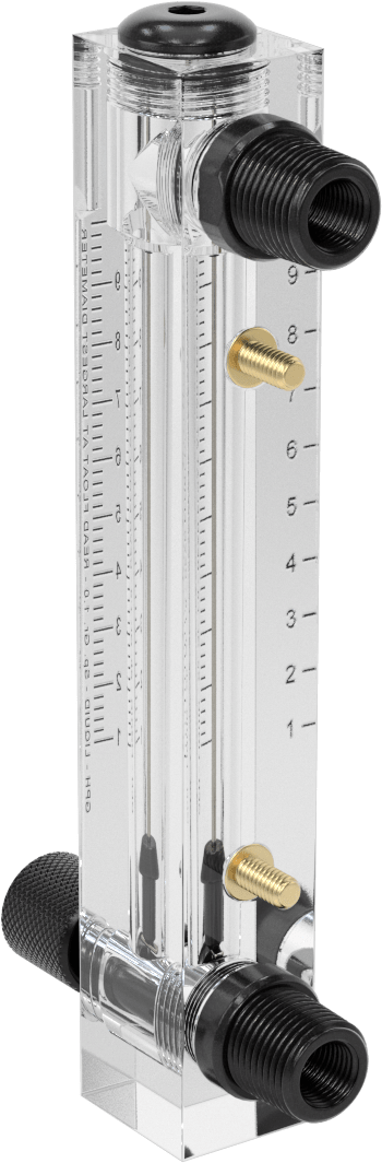 Panele Monte Akış Ölçer, PVC Bağlantı Parçaları, Kontrol Düğmeli, Dişli x Erkek Bağlantı, 1-10 gph