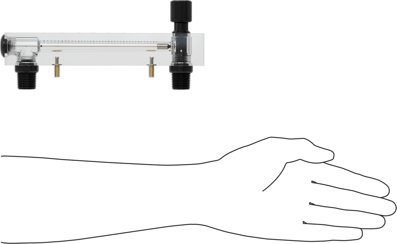 Panele Monte Akış Ölçer, PVC Bağlantı Parçaları, Kontrol Düğmeli, Dişli x Erkek Bağlantı, 4-40 gph