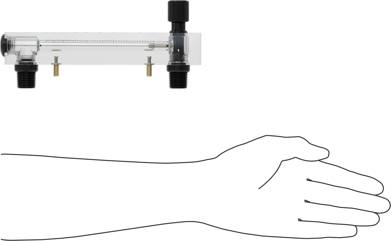 Panele Monte Akış Ölçer, PVC Bağlantı Parçaları, Kontrol Düğmesi, Dişli x Erkek Bağlantı, 10-100 gph