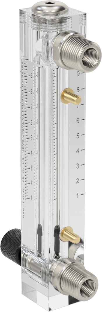 Panele Monte Akış Ölçer, 316 Paslanmaz Çelik Bağlantı Parçaları, Kontrol Düğmesi, Dişli x Erkek Bağlantı, 1-10 gph