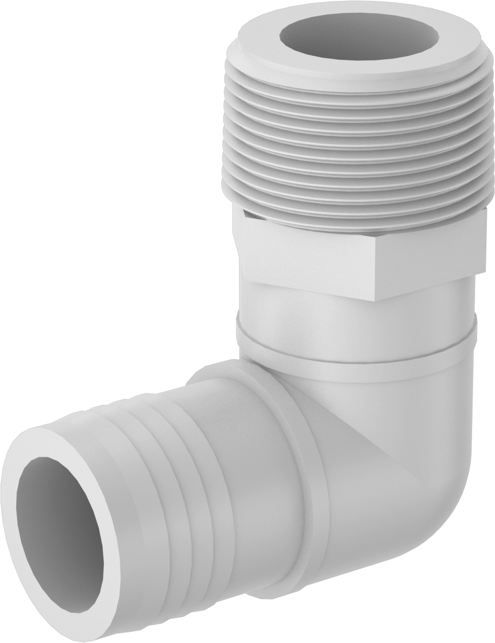 Su için Düşük Basınçlı Plastik Boru Bağlantı Parçası, 90 Derece Adaptör, Naylon, 1-1/4 Borulu Dişli Erkek x NPT