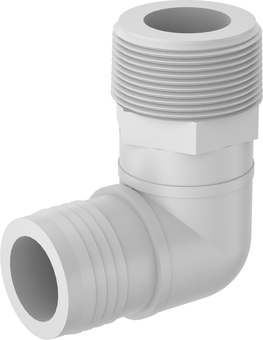 Su için Düşük Basınçlı Plastik Boru Bağlantı Parçası, 90 Derece Adaptör, Naylon, 1-1/2 Boru Dikenli Erkek x NPT