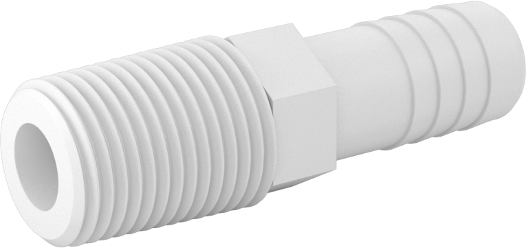 Su için Düşük Basınçlı Plastik Boru Bağlantı Parçası, Düz Adaptör, Naylon, 1/2 Boyutlu Dikenli Erkek x NPT