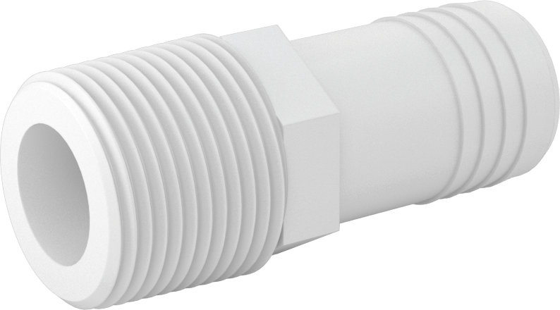Su için Düşük Basınçlı Plastik Boru Bağlantı Parçası, Düz Adaptör, Naylon, 1 Boru Dişli Erkek x NPT