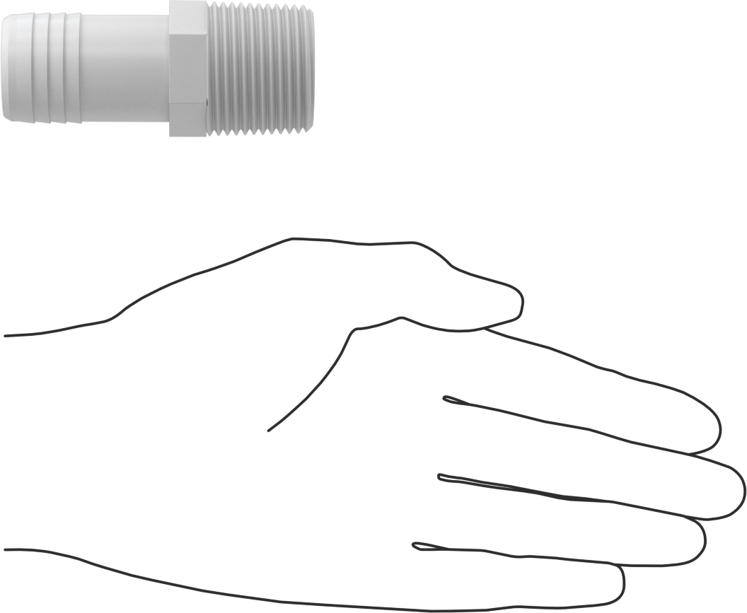 Su için Düşük Basınçlı Plastik Boru Bağlantı Parçası, Düz Adaptör, Naylon, 1 Boru Dişli Erkek x NPT