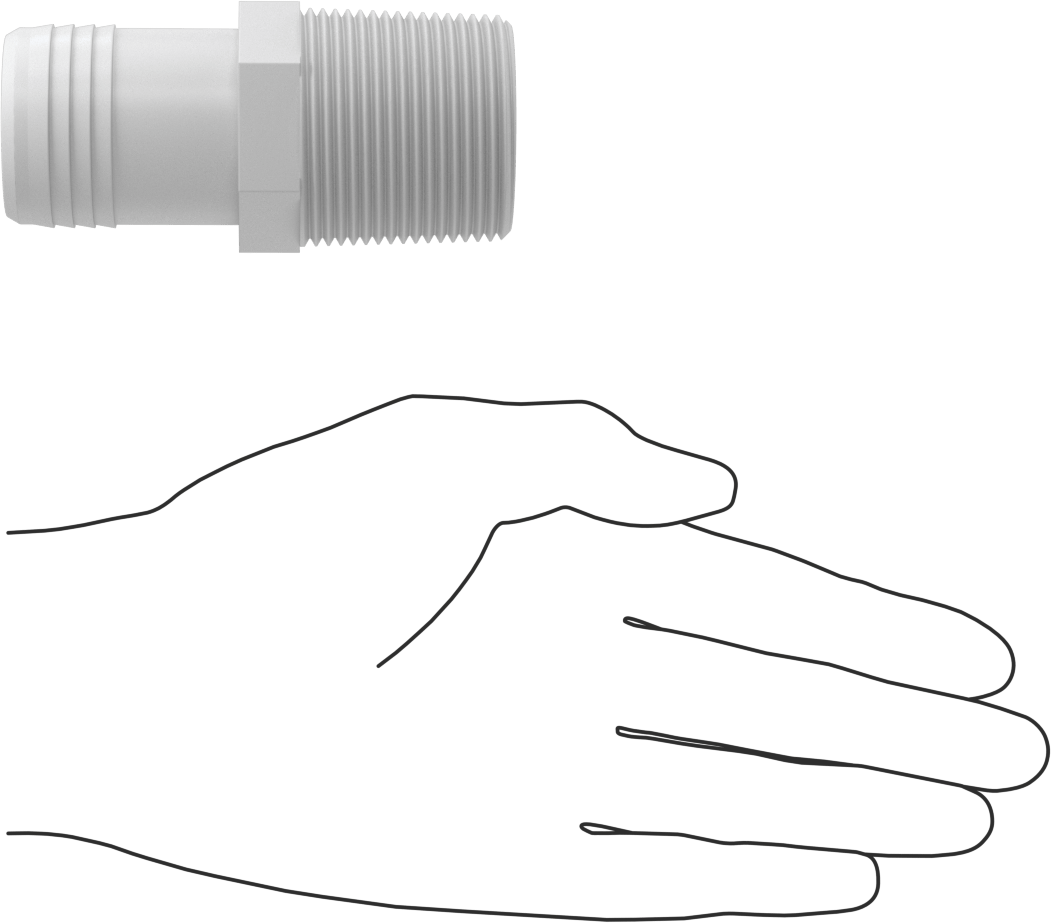 Su için Düşük Basınçlı Plastik Boru Bağlantı Parçası, Adaptör, Naylon, 1-1/4 Borulu Dişli Erkek x NPT