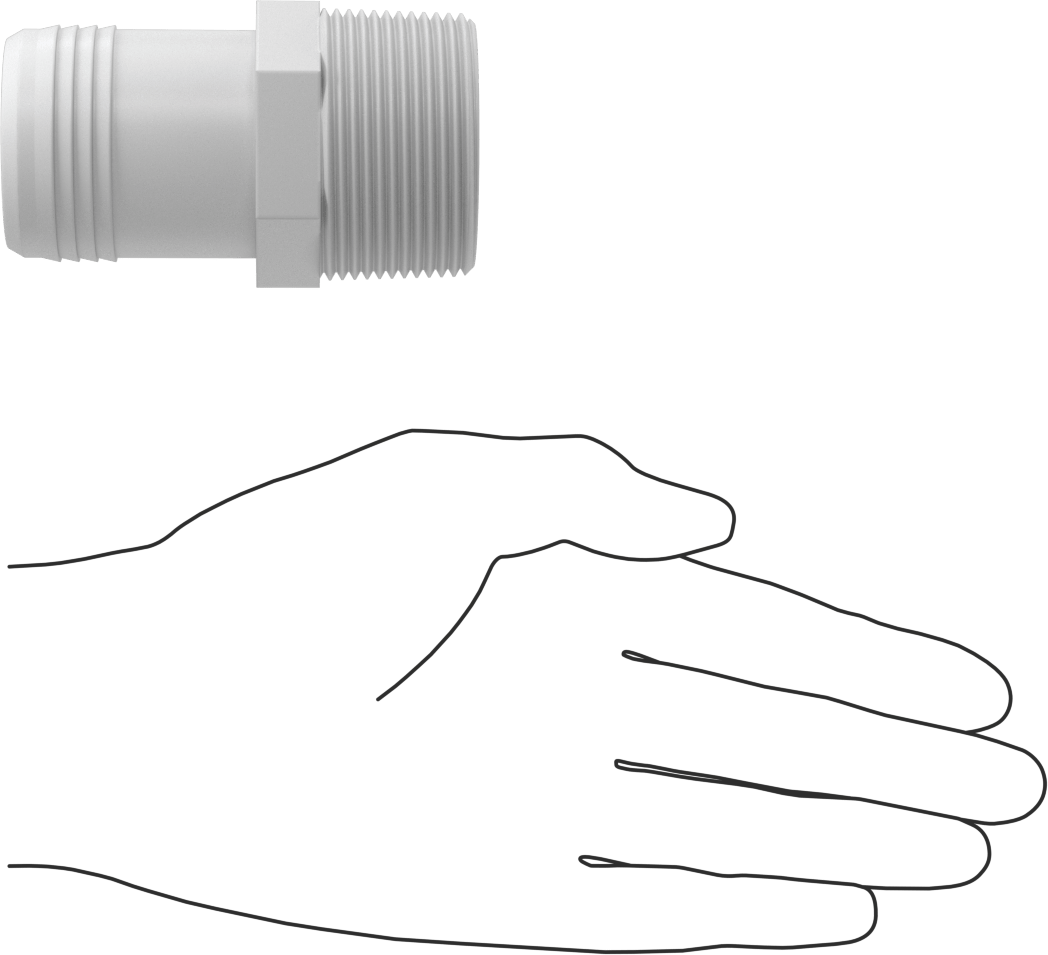 Su için Düşük Basınçlı Plastik Boru Bağlantı Parçası, Adaptör, Naylon, 1-1/2 Boru Dikenli Erkek x NPT