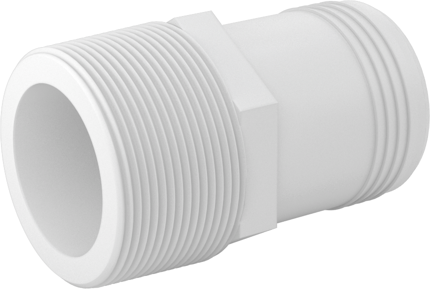 Su için Düşük Basınçlı Plastik Boru Bağlantı Parçası, Düz Adaptör, Naylon, 2 Borulu Dişli Erkek x NPT