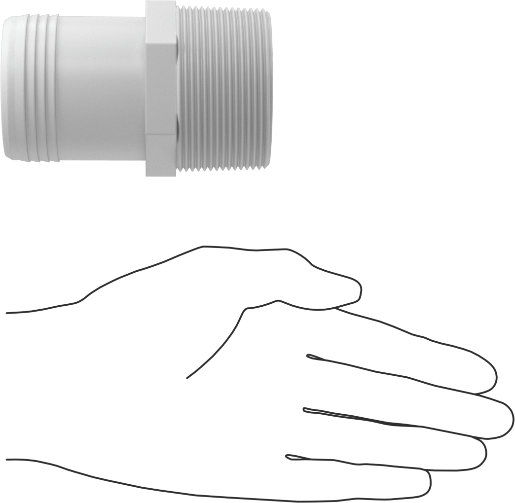 Su için Düşük Basınçlı Plastik Boru Bağlantı Parçası, Düz Adaptör, Naylon, 2 Borulu Dişli Erkek x NPT
