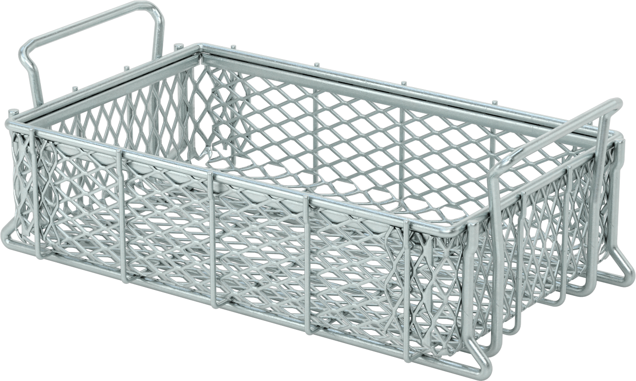 Çinko Kaplı Çelik Taşıma Sepeti, 16 inç x 10 inç x 4-1/2 inç Toplam Boyut, 1“ x 1/2” Açıklık Boyutu