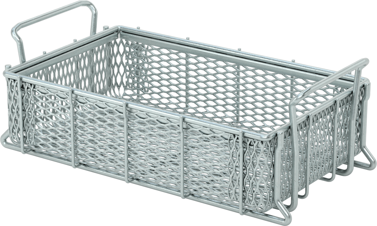 Çinko Kaplı Çelik Taşıma Sepeti, 16 inç x 10 inç x 4-1/2 inç Toplam Boyut, 3/4“ x 1/4” Açıklık Boyutu