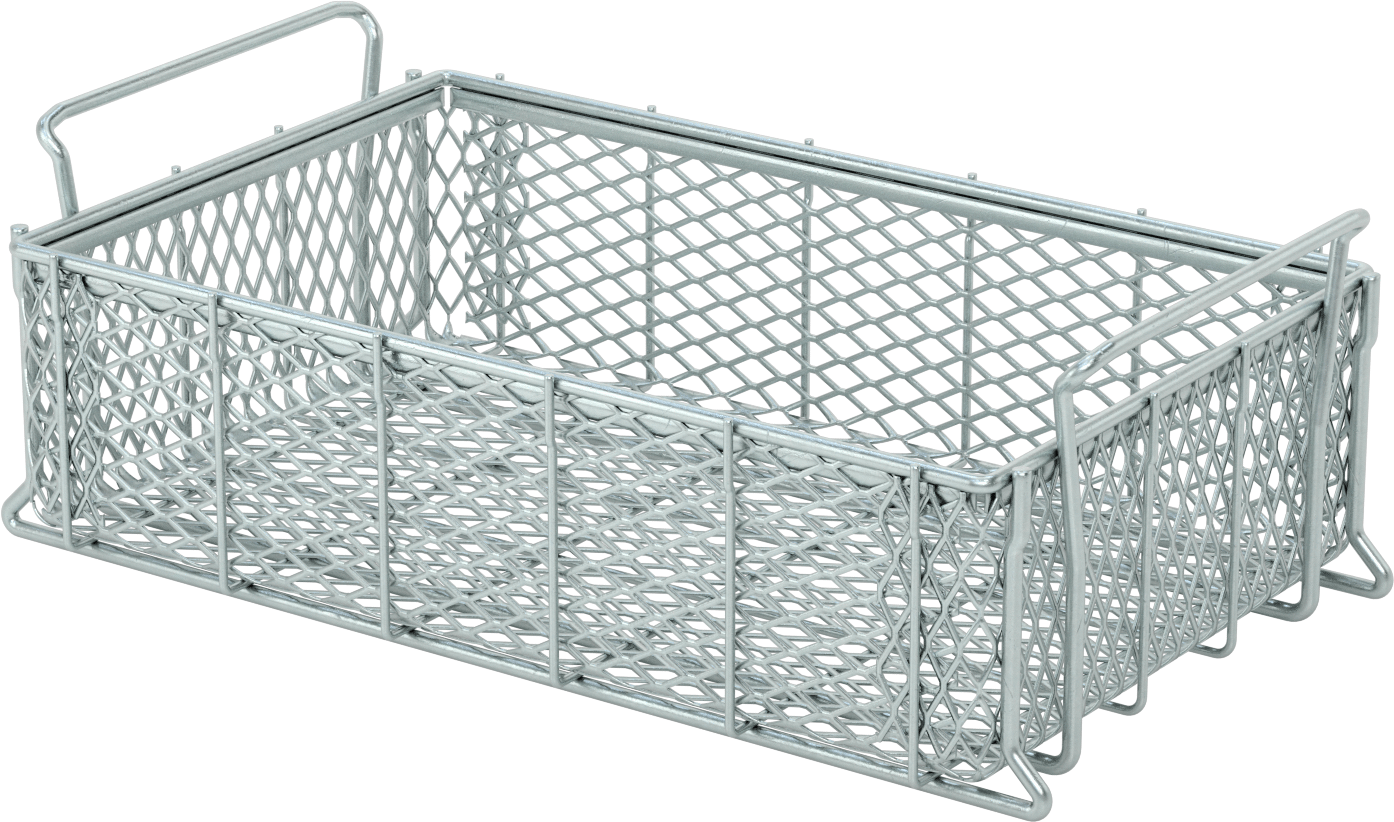 Çinko Kaplı Çelik Taşıma Sepeti, 21“ x 13-1/4” x 6" Toplam Boyut, 1“ x 1/2” Açıklık Boyutu