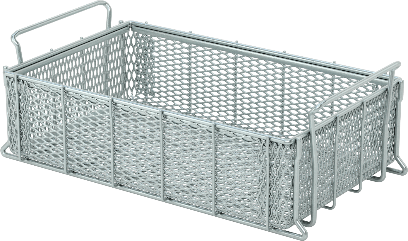 Çinko Kaplı Çelik Taşıma Sepeti, 21“ x 13-1/4” x 6" Toplam Boyut, 3/4“ x 1/4” Açıklık Boyutu