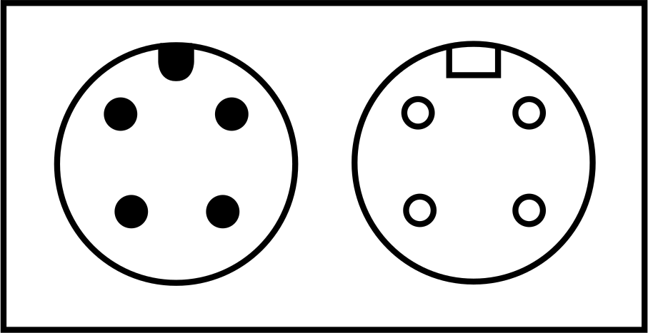 4 Pole M12 Plug × 4 Pole Mini Socket