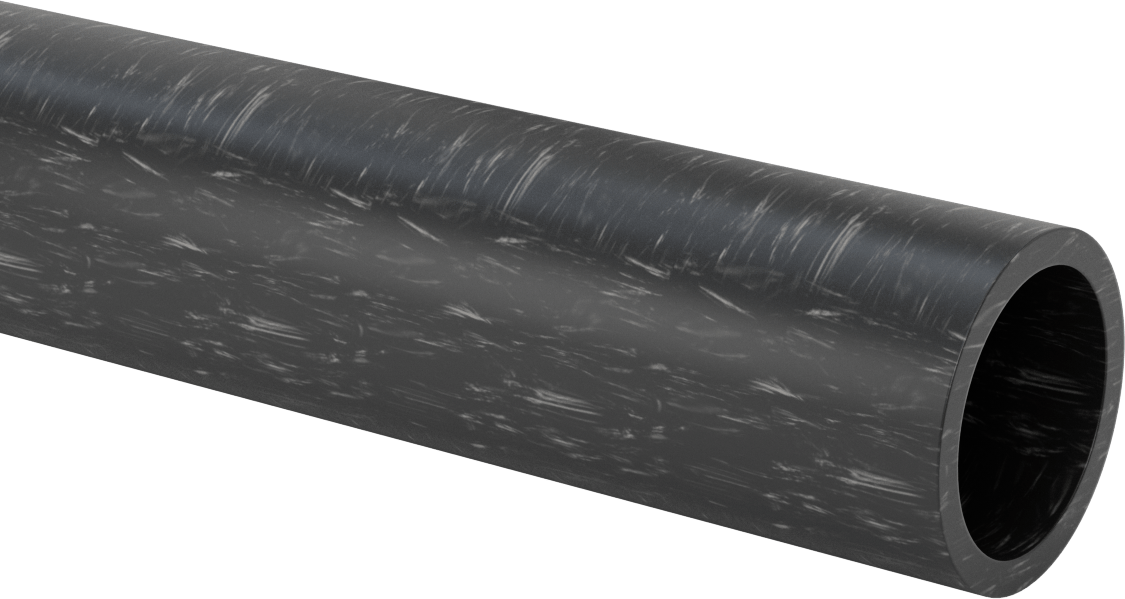 MDS Dolgulu, İşlenmesi Kolay Döküm Naylon Boru, Aşınmaya Dayanıklı, 1/4" Duvar Kalınlığı, 2-1/2" OD, 2" ID, 1 Ayak Uzunluğunda