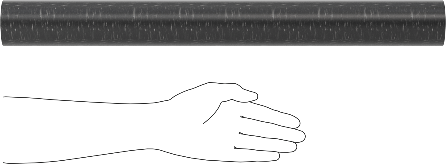 MDS Dolgulu, İşlenmesi Kolay Döküm Naylon Boru, Aşınmaya Dayanıklı, 1/4" Duvar Kalınlığı, 2-1/2" OD, 2" ID, 2 Ayak Uzunluk
