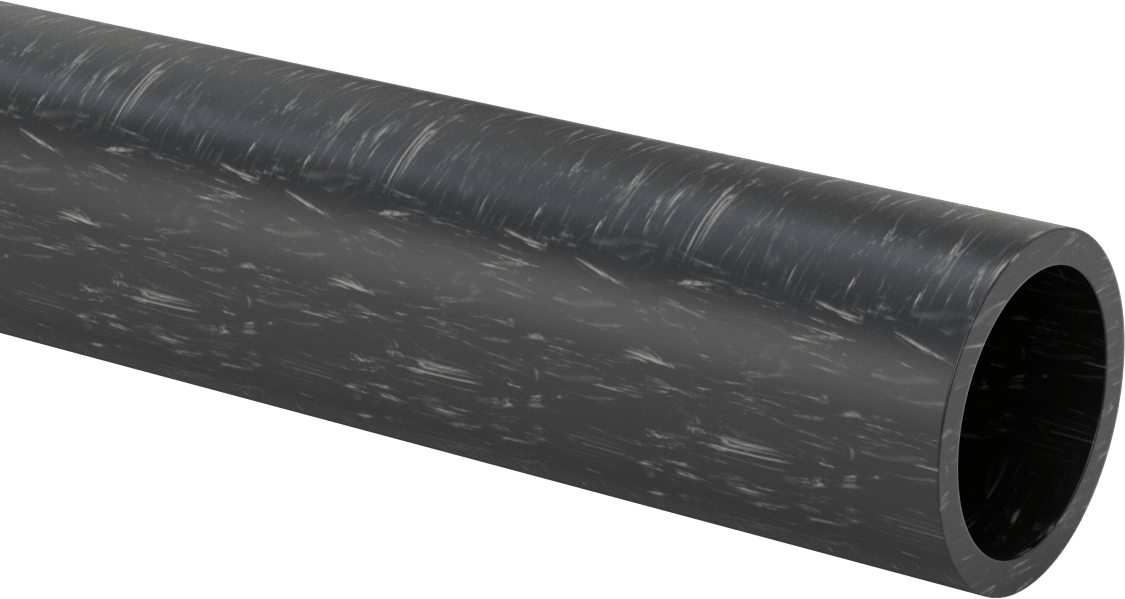 MDS Dolgulu, İşlenmesi Kolay Döküm Naylon Boru, Aşınmaya Dayanıklı, 1/4" Duvar Kalınlığı, 2-1/2" OD, 2" ID, 2 Ayak Uzunluk