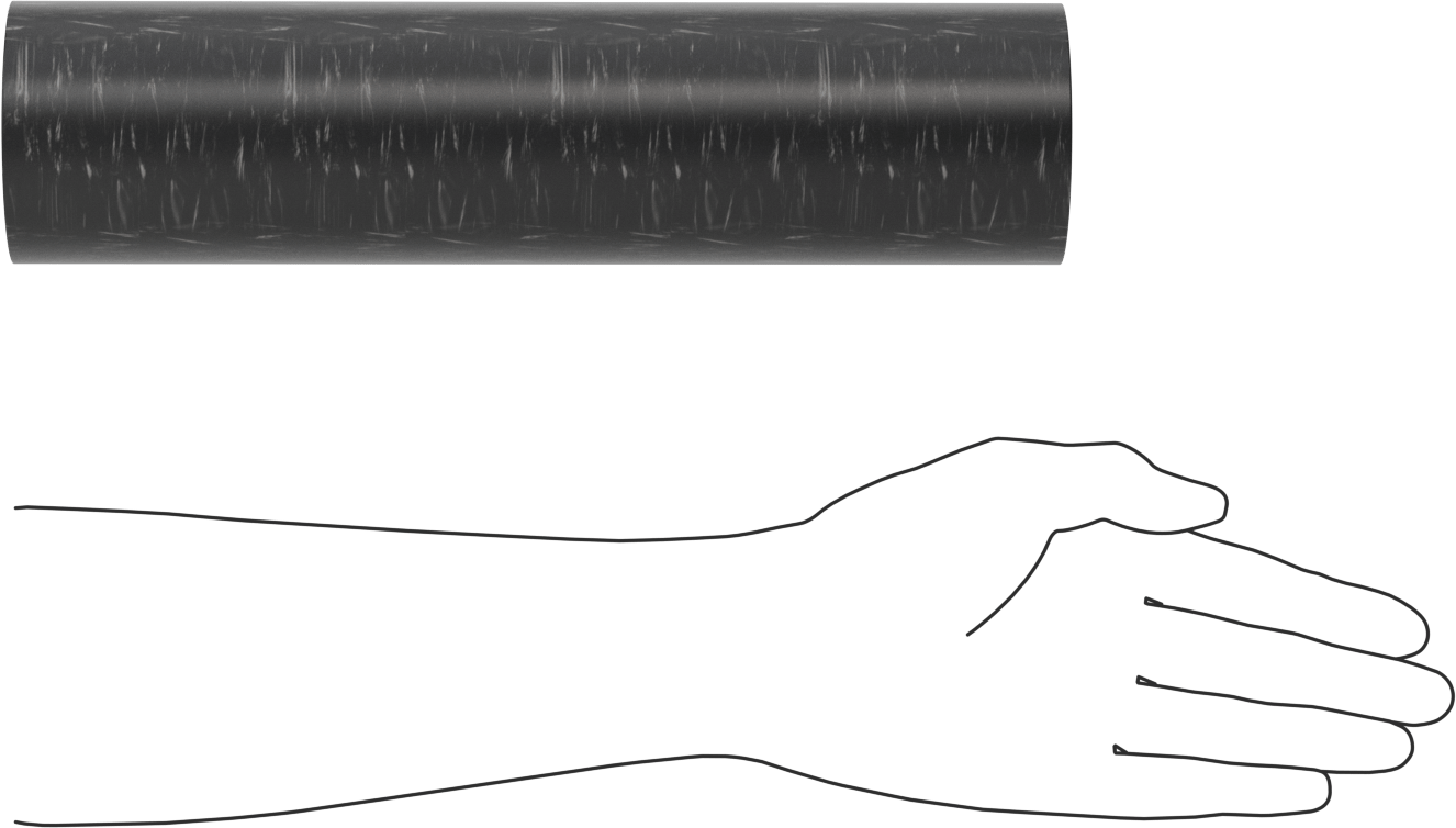 MDS Dolgulu, İşlenmesi Kolay Döküm Naylon Boru, Aşınmaya Dayanıklı, 1/4" Duvar Kalınlığı, 3" OD, 2-1/2" ID, 1 Ayak Uzunluğunda