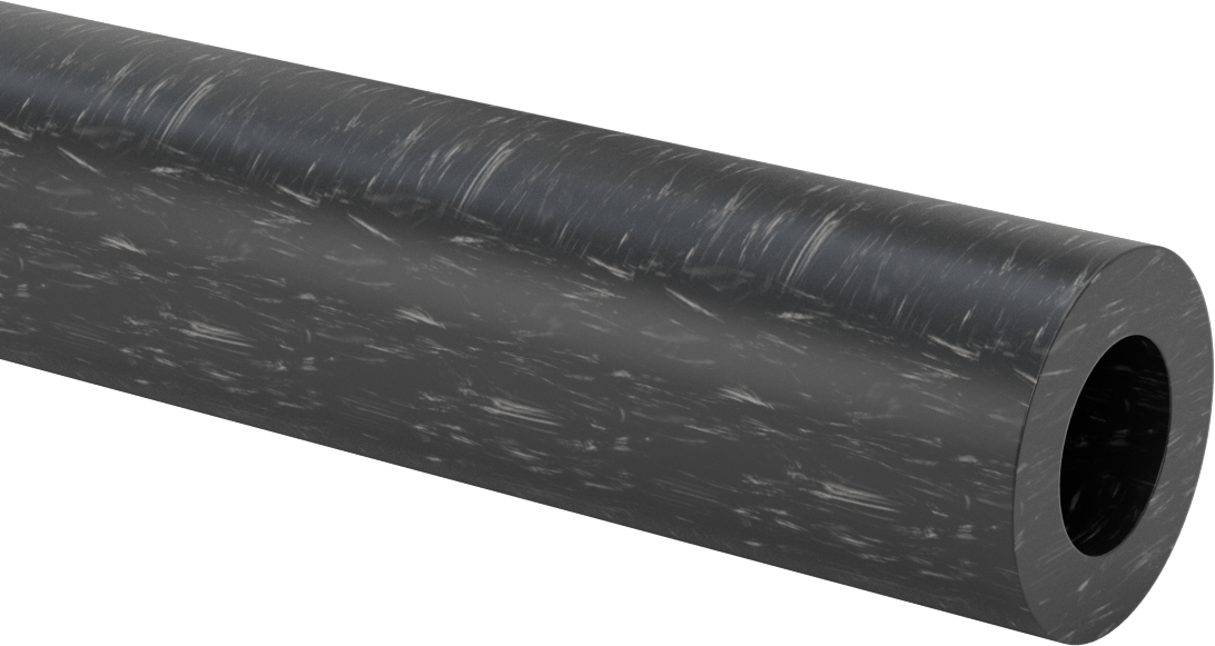 MDS Dolgulu, İşlenmesi Kolay Döküm Naylon Boru, Aşınmaya Dayanıklı, 1/2" Duvar Kalınlığı, 2-1/4" OD, 1-1/4" ID, 1 Ayak Uzunluğunda