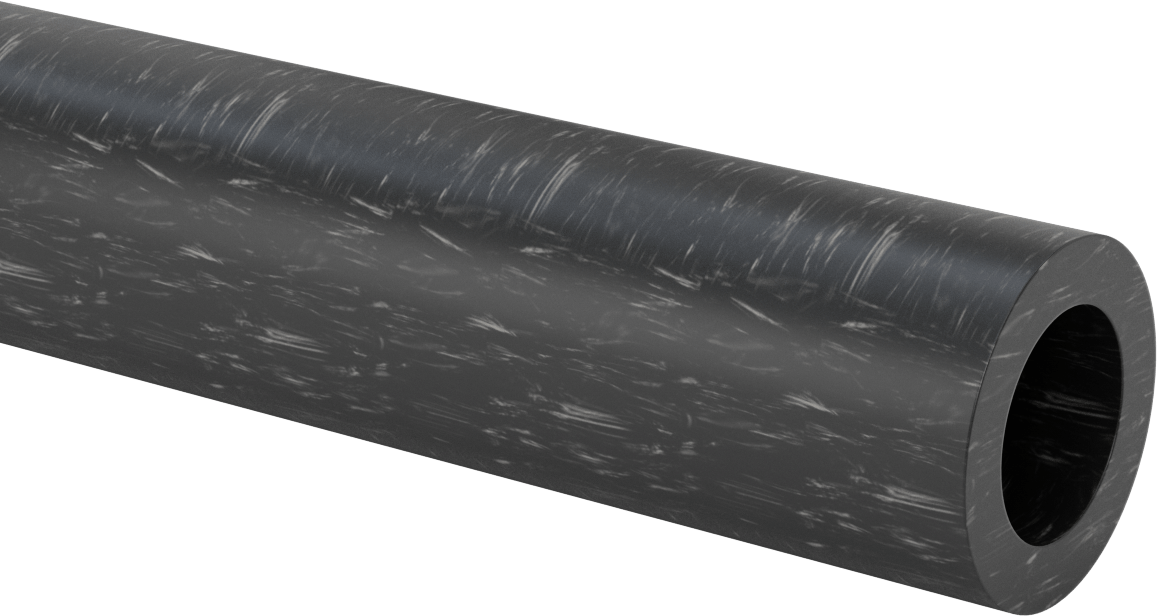 MDS Dolgulu, İşlenmesi Kolay Döküm Naylon Boru, Aşınmaya Dayanıklı, 1/2" Duvar Kalınlığı, 2-3/4" OD, 1-3/4" ID, 2 Ayak Uzunluk