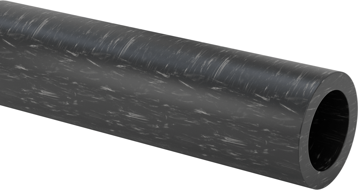 MDS Dolgulu, İşlenmesi Kolay Döküm Naylon Boru, Aşınmaya Dayanıklı, 1/2" Duvar Kalınlığı, 3-1/4" OD, 2-1/4" ID, 1 Ayak Uzunluğunda