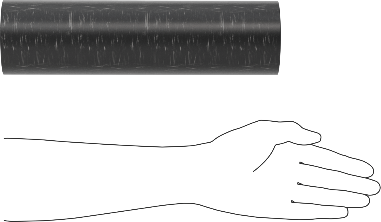 MDS Dolgulu, İşlenmesi Kolay Döküm Naylon Boru, Aşınmaya Dayanıklı, 1/2" Duvar Kalınlığı, 3-1/4" OD, 2-1/4" ID, 1 Ayak Uzunluğunda