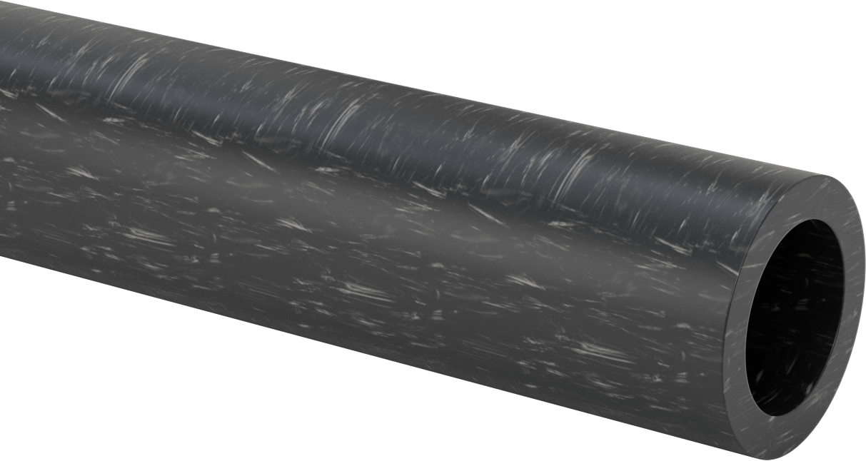 MDS Dolgulu, İşlenmesi Kolay Döküm Naylon Boru, Aşınmaya Dayanıklı, 1/2" Duvar Kalınlığı, 3-1/4" OD, 2-1/4" ID, 2 Ayak Uzunluk