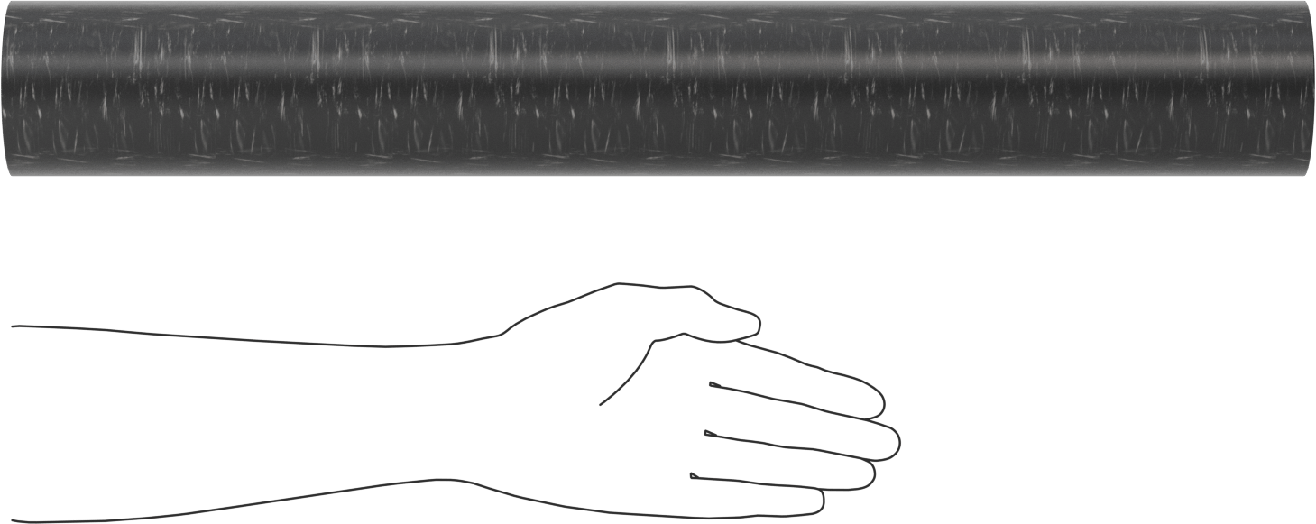 MDS Dolgulu, İşlenmesi Kolay Döküm Naylon Boru, Aşınmaya Dayanıklı, 1/2" Duvar Kalınlığı, 3-1/4" OD, 2-1/4" ID, 2 Ayak Uzunluk