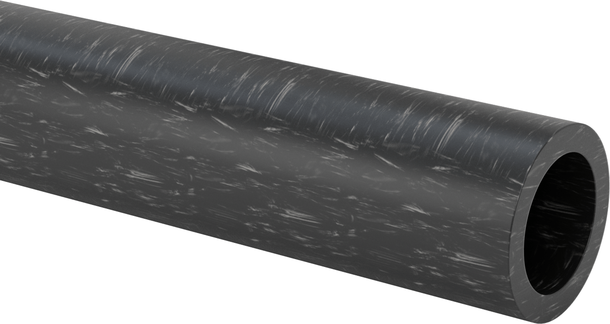 MDS Dolgulu, İşlenmesi Kolay Döküm Naylon Boru, Aşınmaya Dayanıklı, 1/2" Duvar Kalınlığı, 3-1/2" OD, 2-1/2" ID, 2 Ayak Uzunluk