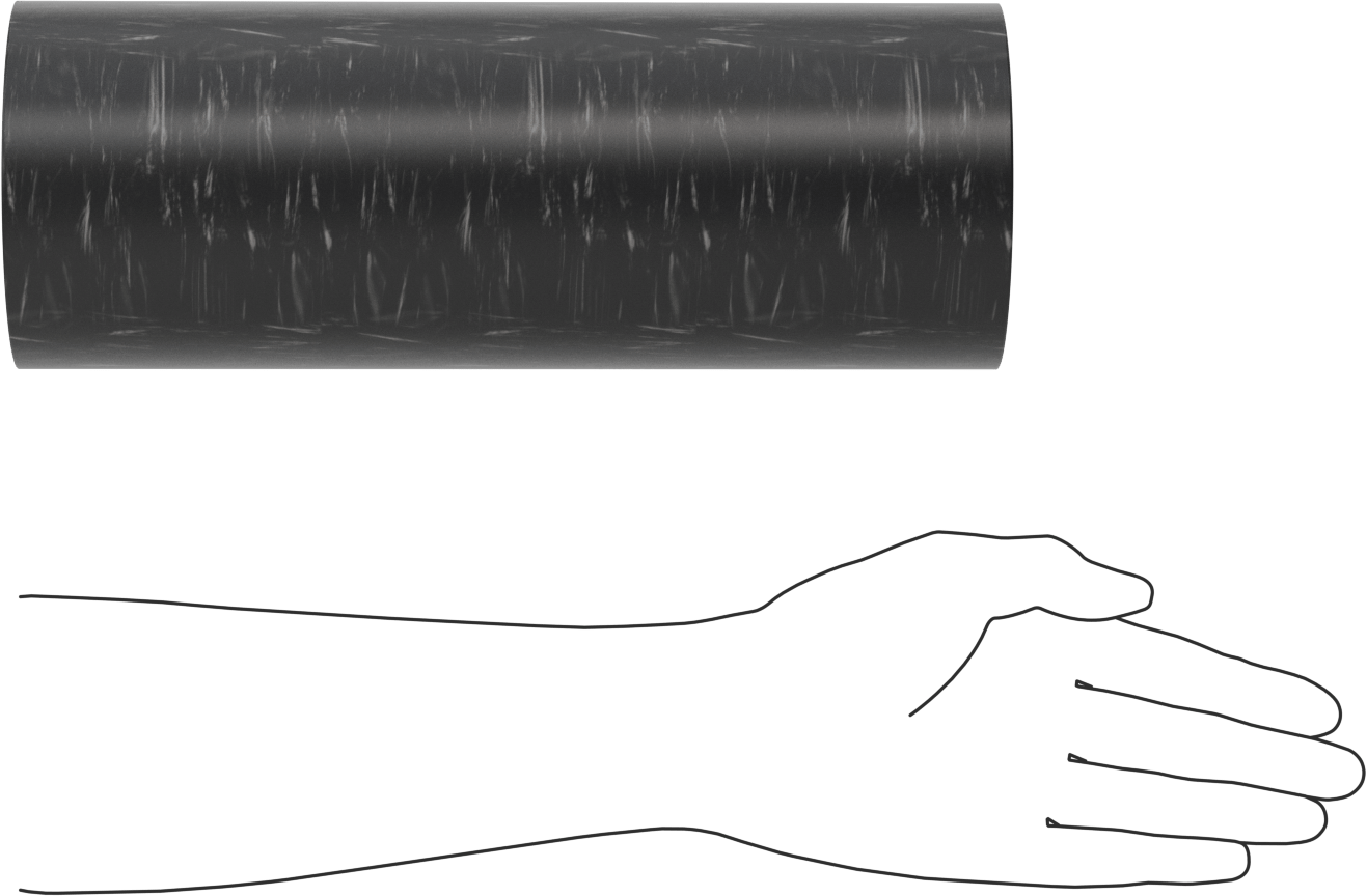 MDS Dolgulu, İşlenmesi Kolay Döküm Naylon Boru, Aşınmaya Dayanıklı, 1/2" Duvar Kalınlığı, 4-1/2" OD, 3-1/2" ID, 1 Ayak Uzunluğunda