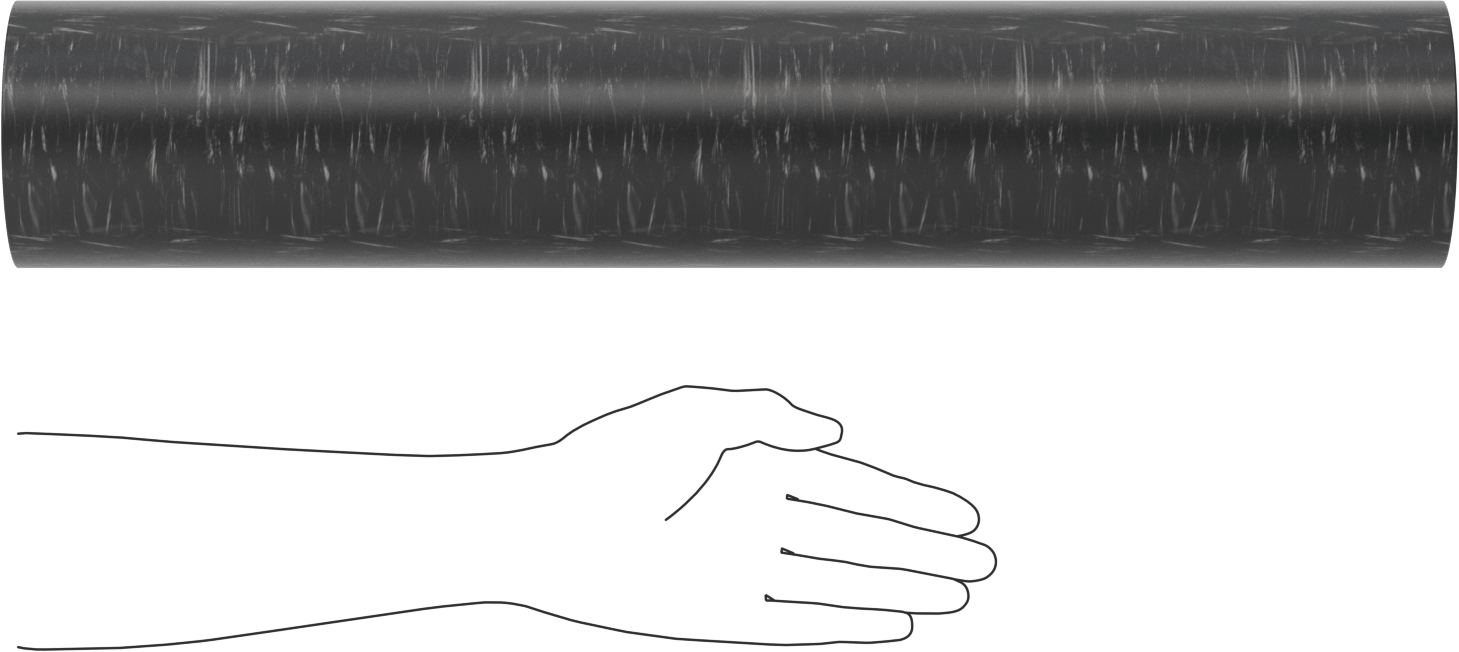 MDS Dolgulu, İşlenmesi Kolay Döküm Naylon Boru, Aşınmaya Dayanıklı, 1/2" Duvar Kalınlığı, 4-1/2" OD, 3-1/2" ID, 2 Ayak Uzunluk