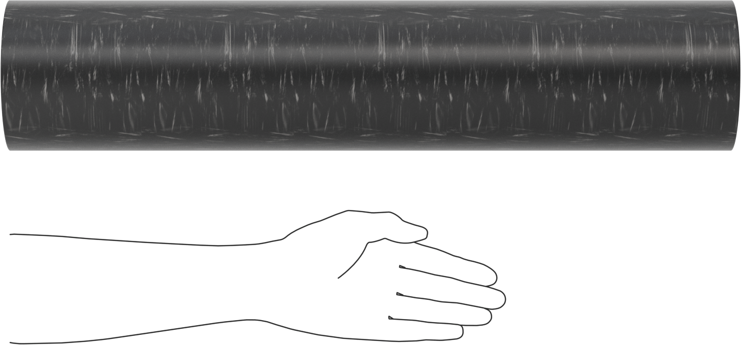 MDS Dolgulu, İşlenmesi Kolay Döküm Naylon Boru, Aşınmaya Dayanıklı, 1/2" Duvar Kalınlığı, 5" OD, 4" ID, 2 Ayak Uzunluk