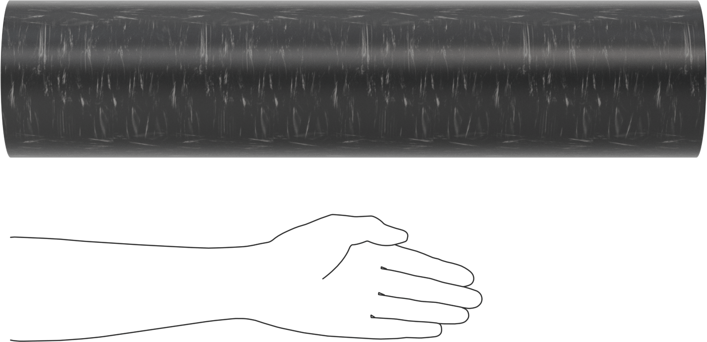 MDS Dolgulu, İşlenmesi Kolay Döküm Naylon Boru, Aşınmaya Dayanıklı, 1/2" Duvar Kalınlığı, 5-1/2" OD, 4-1/2" ID, 2 Ayak Uzunluk