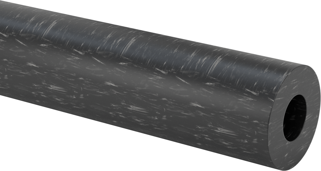 MDS Dolgulu, İşlenmesi Kolay Döküm Naylon Boru, Aşınmaya Dayanıklı, 5/8" Duvar Kalınlığı, 2-1/4" OD, 1" ID, 1 Ayak Uzunluğunda