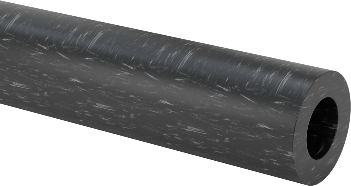 MDS Dolgulu, İşlenmesi Kolay Döküm Naylon Boru, Aşınmaya Dayanıklı, 5/8" Duvar Kalınlığı, 2-3/4" OD, 1-1/2" ID, 1 Ayak Uzunluğunda