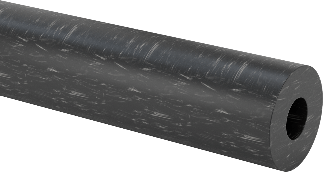 MDS Dolgulu, İşlenmesi Kolay Döküm Naylon Boru, Aşınmaya Dayanıklı, 3/4" Duvar Kalınlığı, 2-1/2" OD, 1" ID, 1 Ayak Uzunluğunda