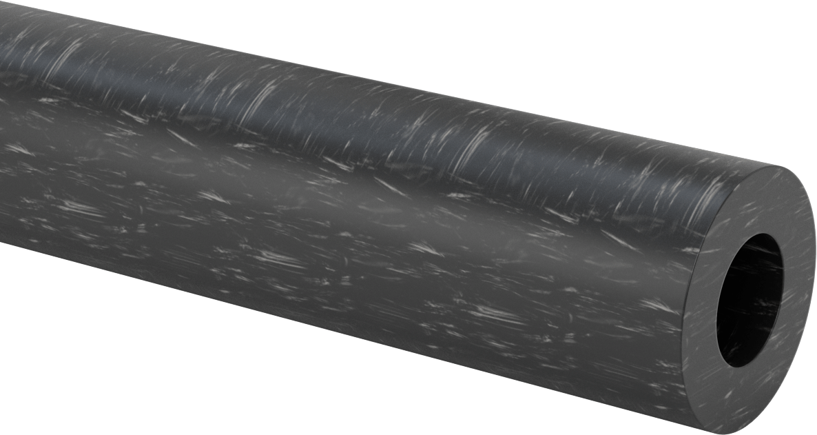 MDS Dolgulu, İşlenmesi Kolay Döküm Naylon Boru, Aşınmaya Dayanıklı, 3/4" Duvar Kalınlığı, 3" OD, 1-1/2" ID, 2 Ayak Uzunluk