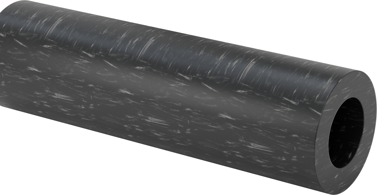MDS Dolgulu, İşlenmesi Kolay Döküm Naylon Boru, Aşınmaya Dayanıklı, 3/4" Duvar Kalınlığı, 3-1/2" OD, 2" ID, 1 Ayak Uzunluğunda