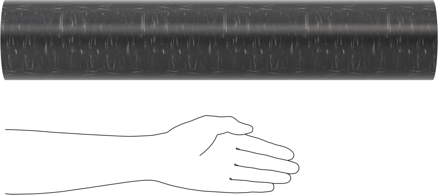MDS Dolgulu, İşlenmesi Kolay Döküm Naylon Boru, Aşınmaya Dayanıklı, 3/4" Duvar Kalınlığı, 4-1/2" OD, 3" ID, 2 Ayak Uzunluk