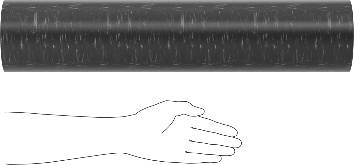 MDS Dolgulu, İşlenmesi Kolay Döküm Naylon Boru, Aşınmaya Dayanıklı, 3/4" Duvar Kalınlığı, 5" OD, 3-1/2" ID, 2 Ayak Uzunluk