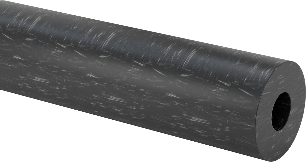 MDS Dolgulu, İşlenmesi Kolay Döküm Naylon Boru, Aşınmaya Dayanıklı, 1" Duvar Kalınlığı, 3-1/4" OD, 1-1/4" ID, 1 Ayak Uzunluğunda