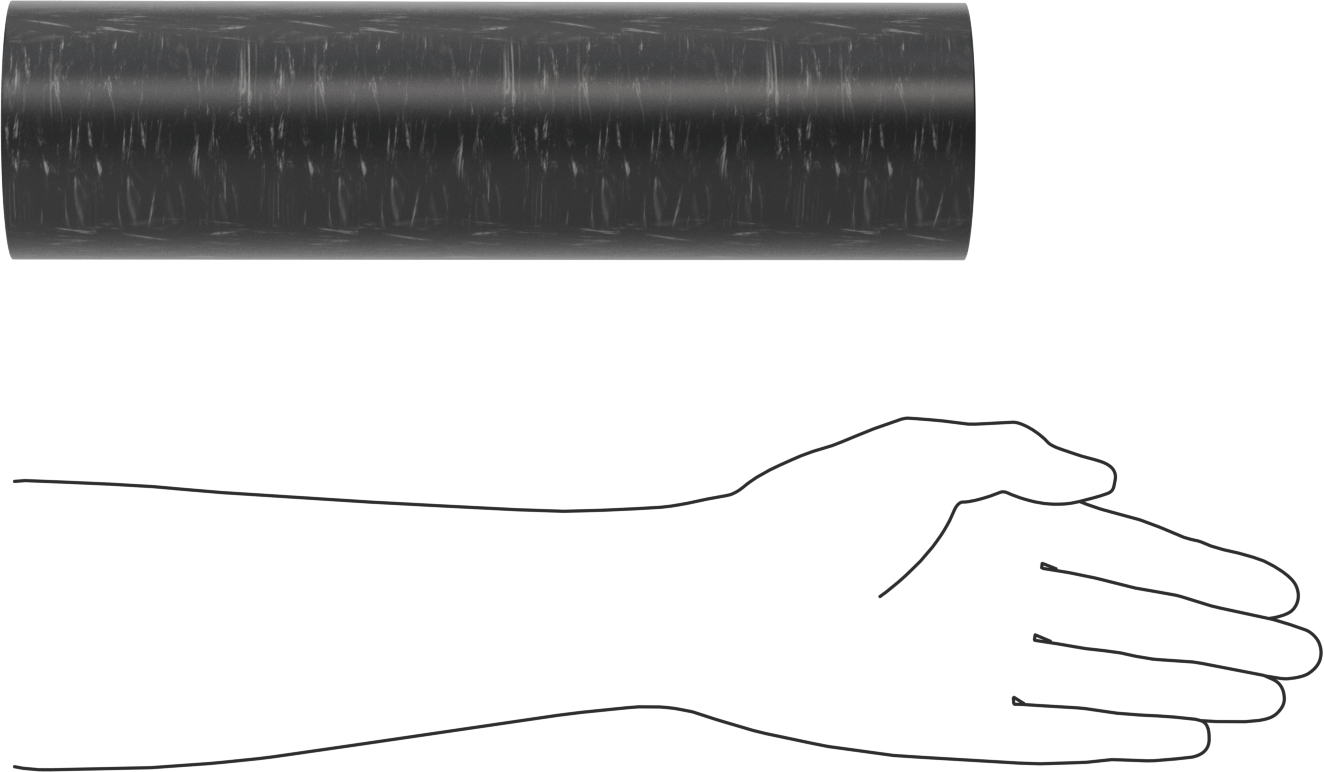 MDS Dolgulu, İşlenmesi Kolay Döküm Naylon Boru, Aşınmaya Dayanıklı, 1" Duvar Kalınlığı, 3-1/4" OD, 1-1/4" ID, 1 Ayak Uzunluğunda