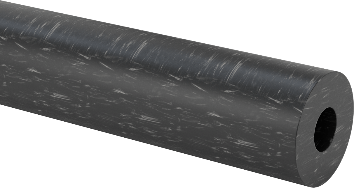 MDS Dolgulu, İşlenmesi Kolay Döküm Naylon Boru, Aşınmaya Dayanıklı, 1" Duvar Kalınlığı, 3-1/4" OD, 1-1/4" ID, 2 Ayak Uzunluk