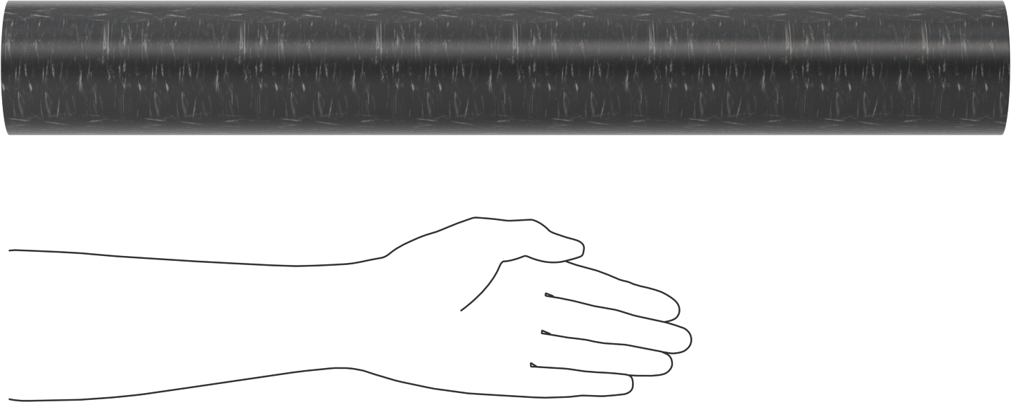 MDS Dolgulu, İşlenmesi Kolay Döküm Naylon Boru, Aşınmaya Dayanıklı, 1" Duvar Kalınlığı, 3-1/4" OD, 1-1/4" ID, 2 Ayak Uzunluk